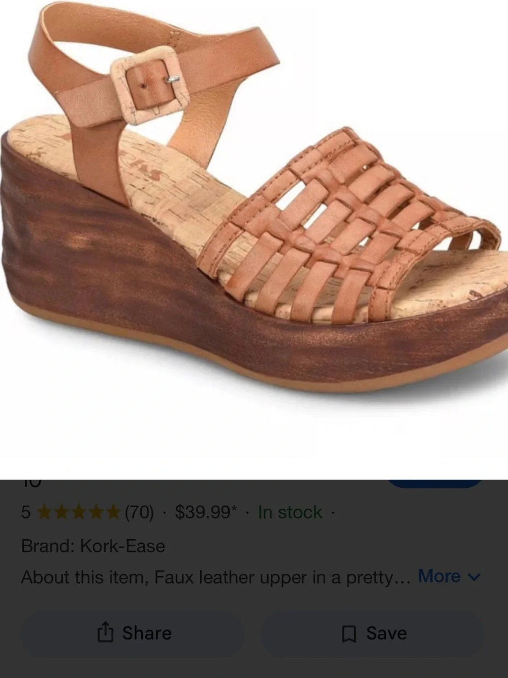 Korks Women’s Tan Woven Leather Platform Sandals
